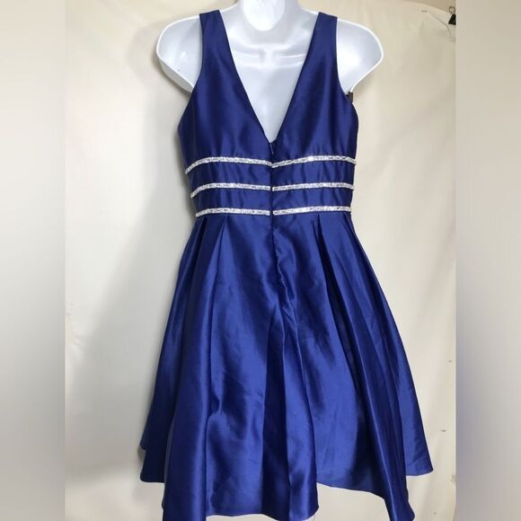Blondie Nites By Stacy Sklar Dress Size 9 Blue Prom Rhinestone nwot - Picture 7 of 9